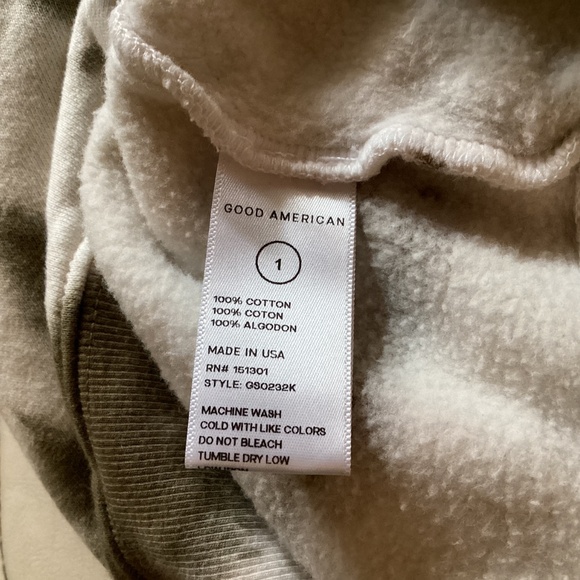 GOOD AMERICAN CROPPED LONG SLEEVES TIE-DYE HOODIE SIZE 1 - Picture 8 of 9